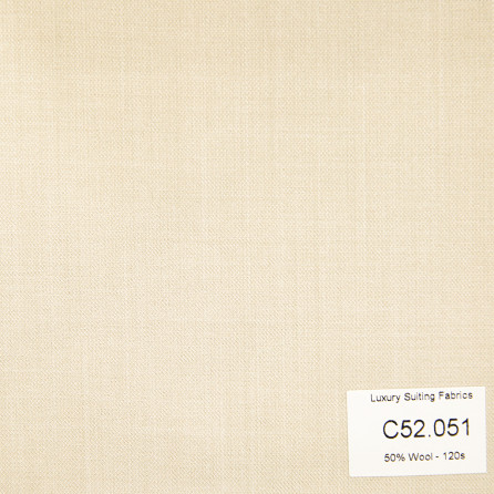 C52.051 Kevinlli V3 - Vải Suit 50% Wool - Nâu Kem Trơn